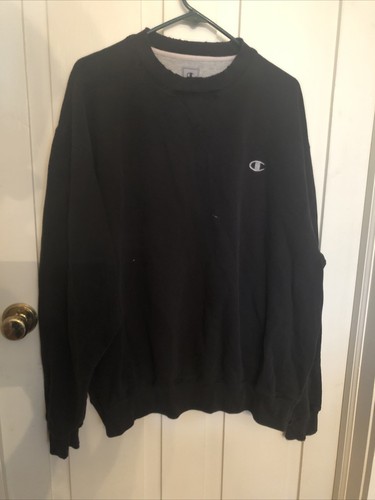 Vintage Champion Crew Neck Pullover Sweatshirt Black Men's XL