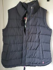Joules Women's Eastleigh Side Pockets Puffer Vest navy blue 4 NWT