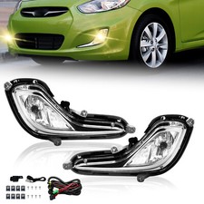 Fog Lights Front Bumper Lamps For 2012-2017 Hyundai Accent Clear Lenswiring