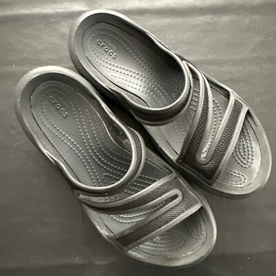 Crocs Sandals Women's Sz 6 Black Slip On Sandal 220 | eBay