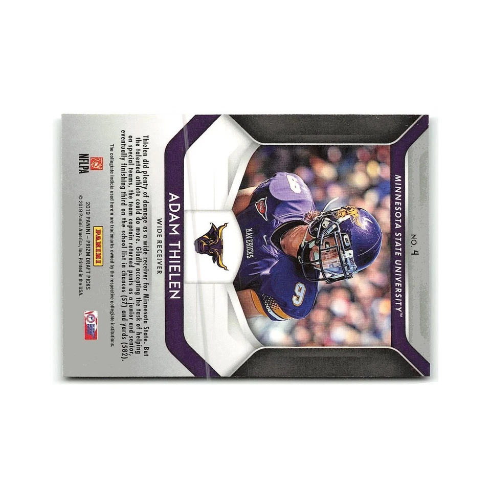 Adam Thielen 2019 Panini Prizm Collegiate Draft Picks #4 NM - Image 2 of 3