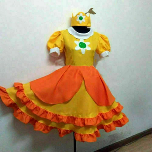 Super Mario Princesa Margarita Disfraz Cosplay Vestido Sombrero@ - Imagen 5 de 5