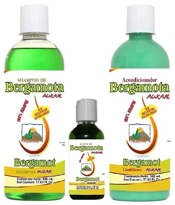 Bergamot Shampoo / Conditioner & Bergamot Oil 100% Natural Hair Regrowth 3 Pack