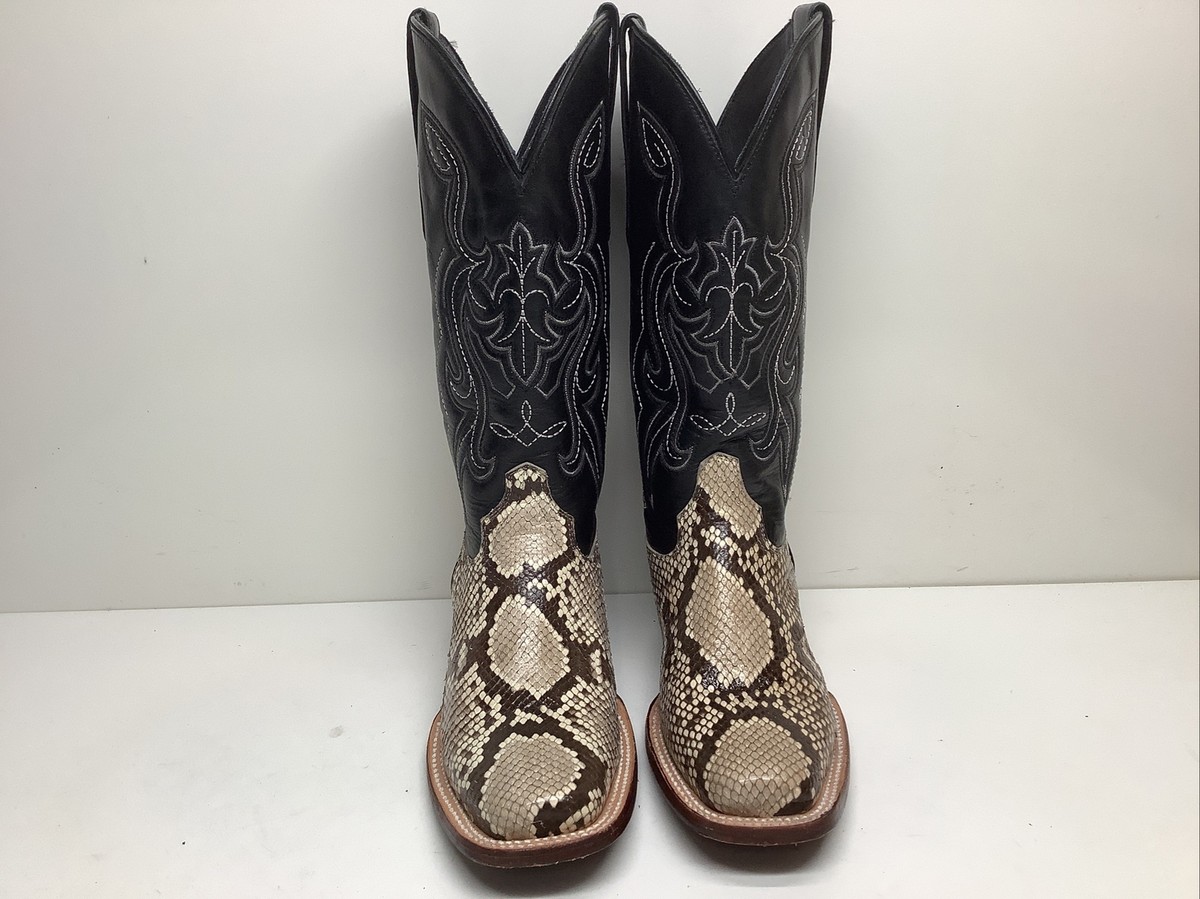 VTG WOMENS JB DILLON BLACK PYTHON SKIN COWBOY BOOTS SIZE 7.5B | eBay