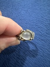 Signed CP Vtg Sterling Silver 925 Moonstone Ring, Size 6.5