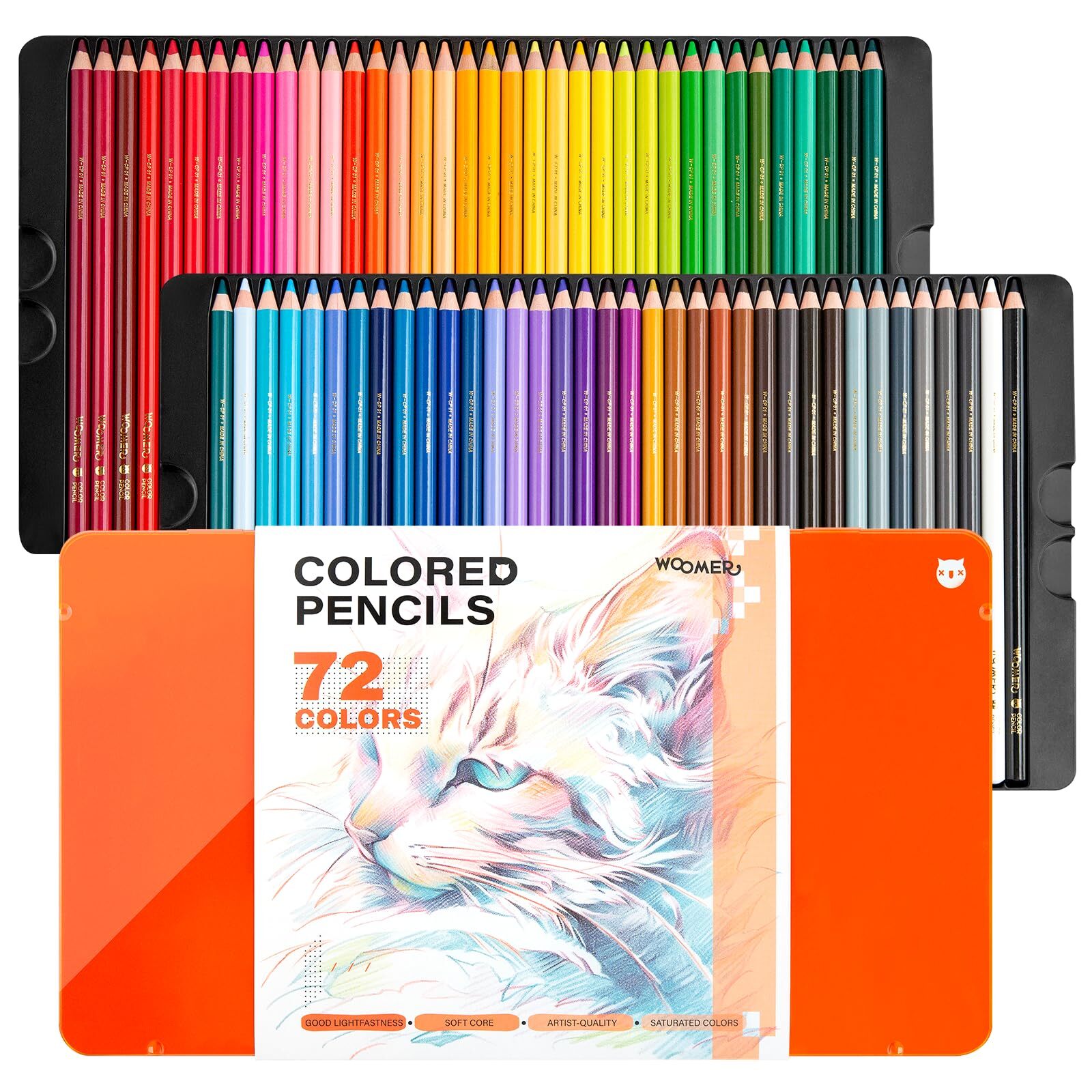 Colored Pencils Set 72 Artist Beautifully Presented Tin Box Soft Core Colored...-image