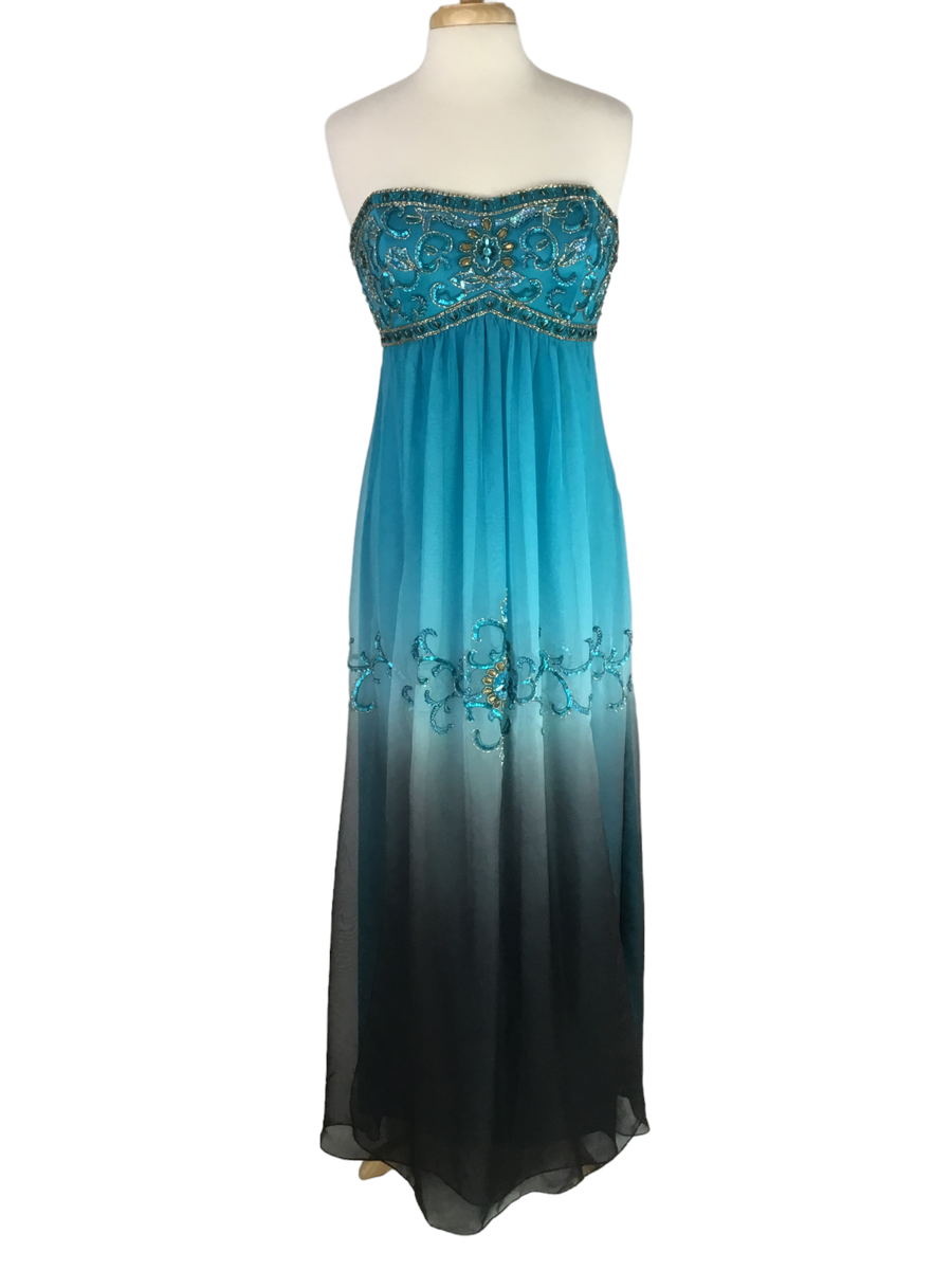 Sue Wong Nocturne Maxi Dress sz 10 Ombre Turquoise Chiffon Strapless Beaded NEW | eBay Sue Wong Nocturne Maxi Dress sz 10 Ombre Turquoise Chiffon Strapless Beaded NEW | eBay