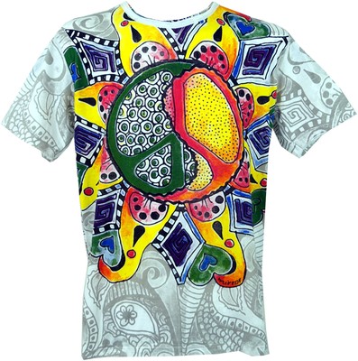 Mirror T-Shirt - Peace 1 weiß/bunt