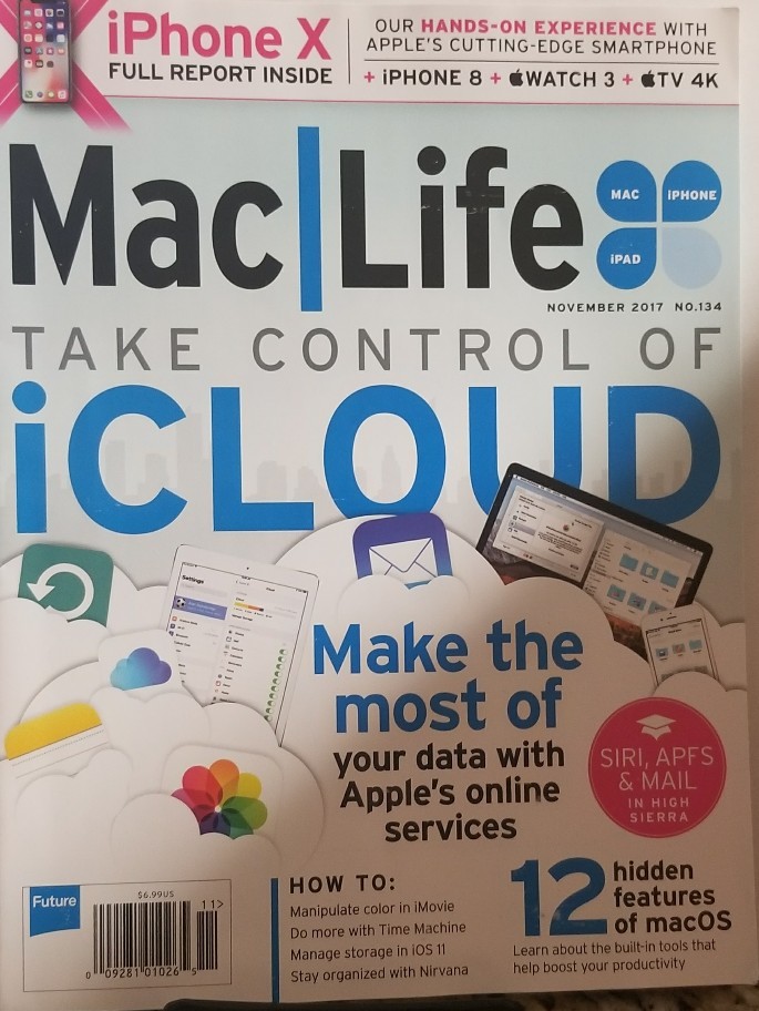 Mac Life Nov 2017 Take Control Of iCloud 12 Hidden Feature Of Mac  FREE SHIPPING