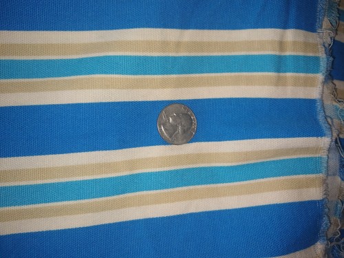 Waverly Screen Print Fabric Blue & gold striped 45" x 2 yds 32" preshrunk poplin - Picture 3 of 5