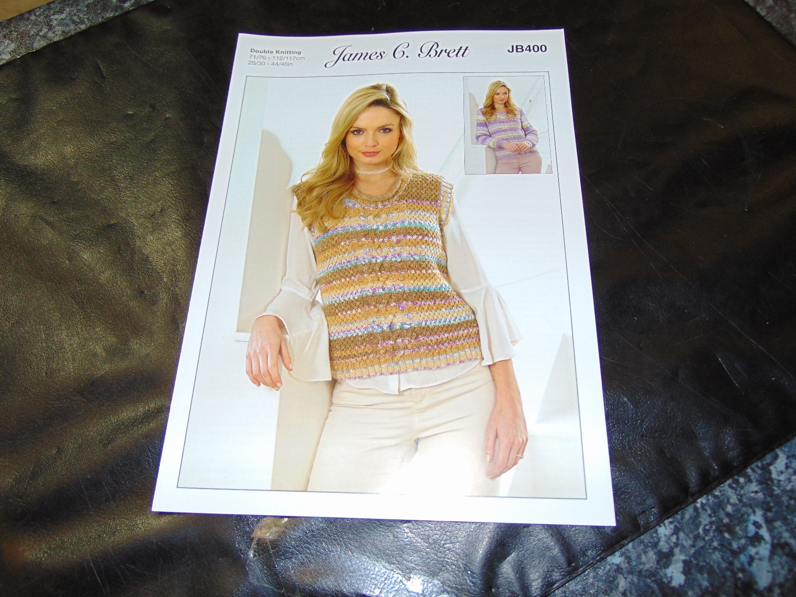 James C Brett Double Knitting Pattern JB400 Slipover & Sweater 28/30 - 44/46 ins