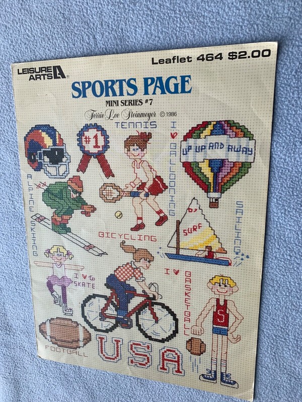 Sports Page Leisure Arts Mini Series #7 Counted Cross Stitch Leaflet #464/1986