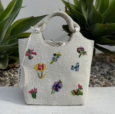 STAUD Beaded Cote FIRST BLOOM DAY Bag MSRP 395 Timeless Chic