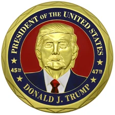 Trump Challenge Coin in Case & Trump Golf Ball Markers