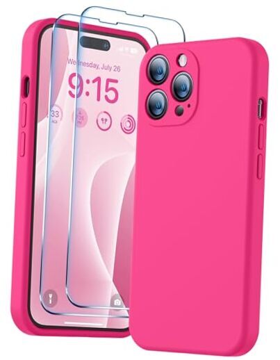 Compatible with iPhone 14 Pro Case, Silicone iPhone 14 Pro 6.1inch Hot Pink