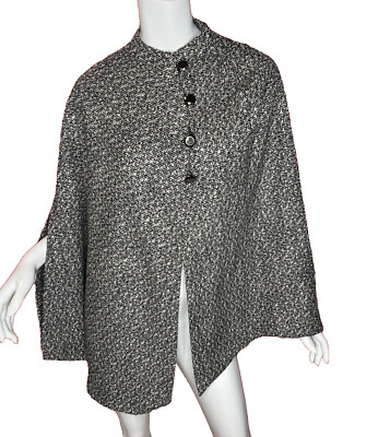 NEW Nolan Miller Glamour Style Women Plus Size Cloak Jacket Coat Woven Cape wool
