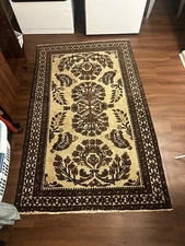 Vintage Brown/Beige Persian Wool Rug, approximately 4x6 feet