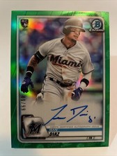 Isan Diaz GREEN REFRACTOR AUTO #49/99 2020 Bowman Chrome Rookie AUTOGRAPH RC