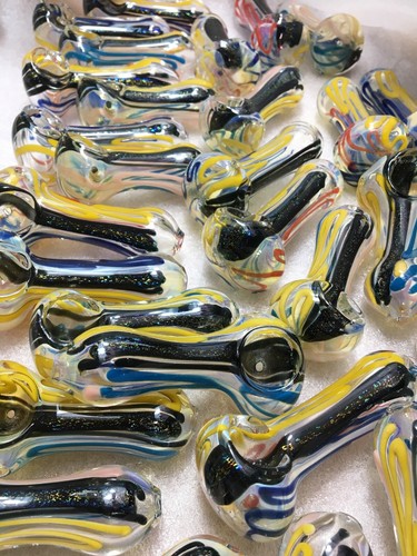 3” HEAVY USA HAND PIPE BLOWN GLASS SMOKE TOBACCO BOWL FLOWER KB5Y SPOON SMOKING - Picture 4 of 12