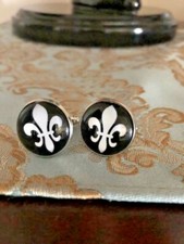 Fleur-De-Lis Cuff Links Men's Cufflinks Mardi Gras Saints Jewelry