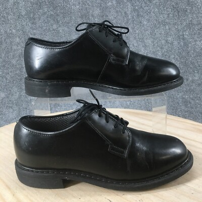 Bates Dress Shoes Womens 8W Casual Oxford Black Leather Round Toe Lace Up Vibram