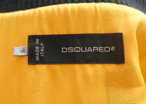 DSQUARED2 LEATHER JACKET 48 logo dsquared 2 d2 college leather green black - Bild 14 von 15