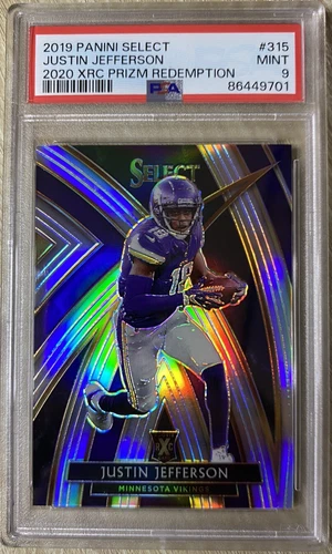 2019 Panini Select Justin Jefferson XRC #315 PSA 9 Rookie