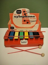 Vintage TUDOR Tru-Tone XYLOPHONE with 8 colored tones Metal No. 100 - With Box