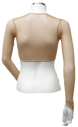 DANCE WEAR BOLERO SHRUG STRETCH MESH LACE GLITTER FINGER LOOP BELLYDANCE - Picture 33 of 81