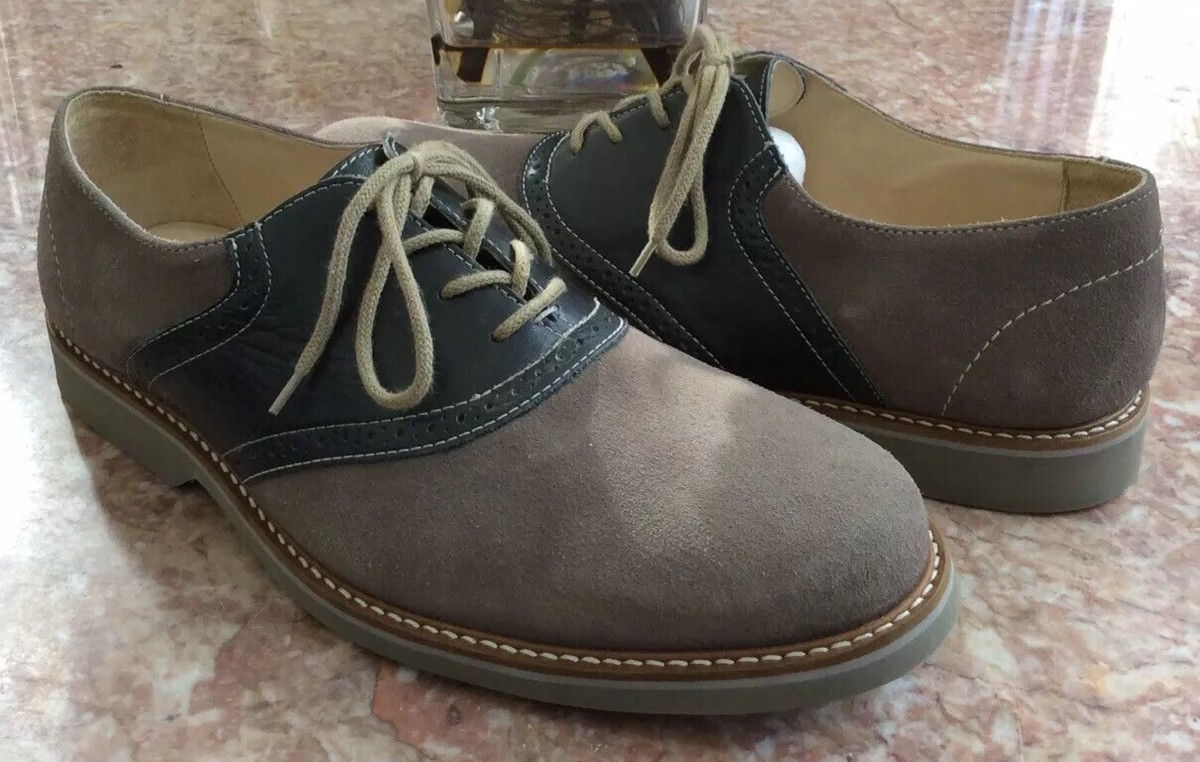 1901 Lace Oxfords Grey/Navy Suede Leather Shoes Men