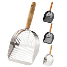 1x Cat Litter Scoop Metal Cat Poop Scooper with Ergonomic Long Handle