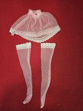 Vintage Barbie Pink Sheer Petticoat And Stockings With Lace Detail