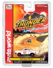 Auto World Thunderjet 1962 Chevrolet Bel Air White  Red HO Scale Slot Car