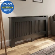 Radiator Cover Wall Cabinet Medium MDF Wood Anthracite Vertical Style 1520x815mm