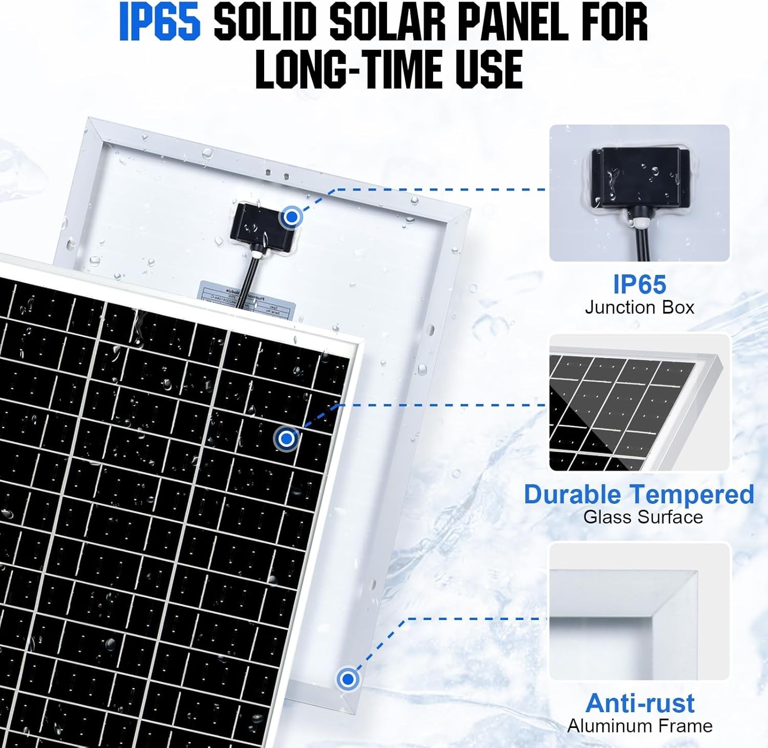 Solar Battery Charger Kit Waterproof 25W 12V Portable with Mount & Controller