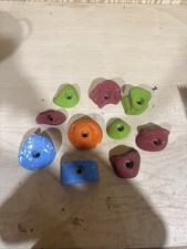 Assorted Flat Back bolt-on climbing holds, Lot of 10
