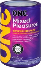 ONE Condoms Mixed Pleasures Variety Pack, 100 Count