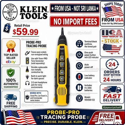 Klein Tools VDV500-123 Probe-PRO Wire Tracing Probe Toner Tool New full box!  