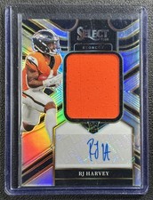 RJ HARVEY 2025 PANINI SELECT JUMBO ROOKIE SILVER PRIZM JERSEY SWATCH AUTO 96/249