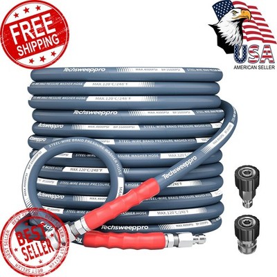TechSweepPro 50FT Pressure Washer Hose Blue