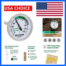 16 Inch Fahrenheit Backyard Compost Thermometer with Digital Composting Guide