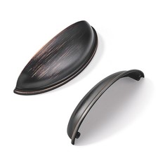 Oil Rubbed Bronze Cabinet Cup Drawer Pulls 31/2 Inch 3.5 Hole Center 10 PCS
