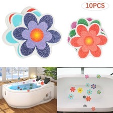 10x Flower Safety Treads Non-Slip Applique Stickers Mat Bath Tub Shower Treads