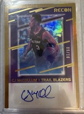 Panini 2020-21 Recon Signatures Gold CJ McCollum Auto #RS-CJM /10 Trail Blazers