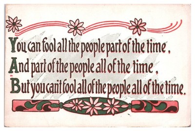 ANTQ Fool All of the People, Wise Words, Saying Postcard