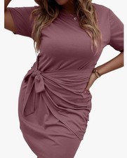 Women's Pink Tie-Front Tunic Dress size 1XL