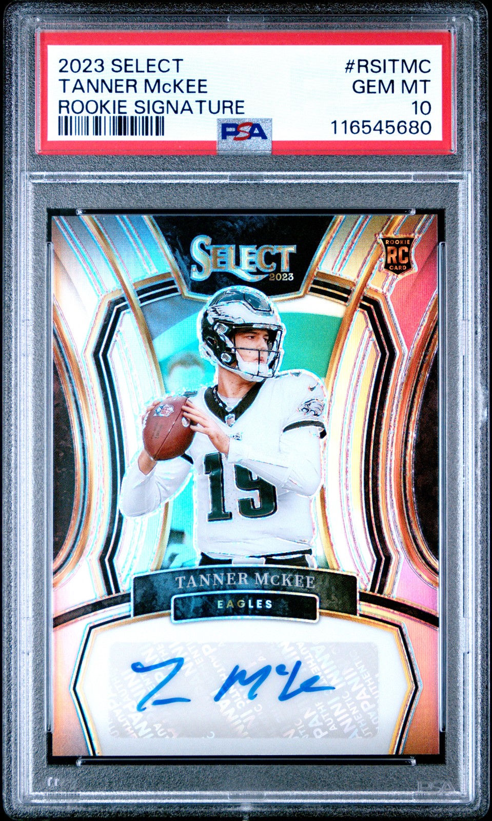 Tanner McKee Panini Select Rookie Signatures #RSITMC Base
