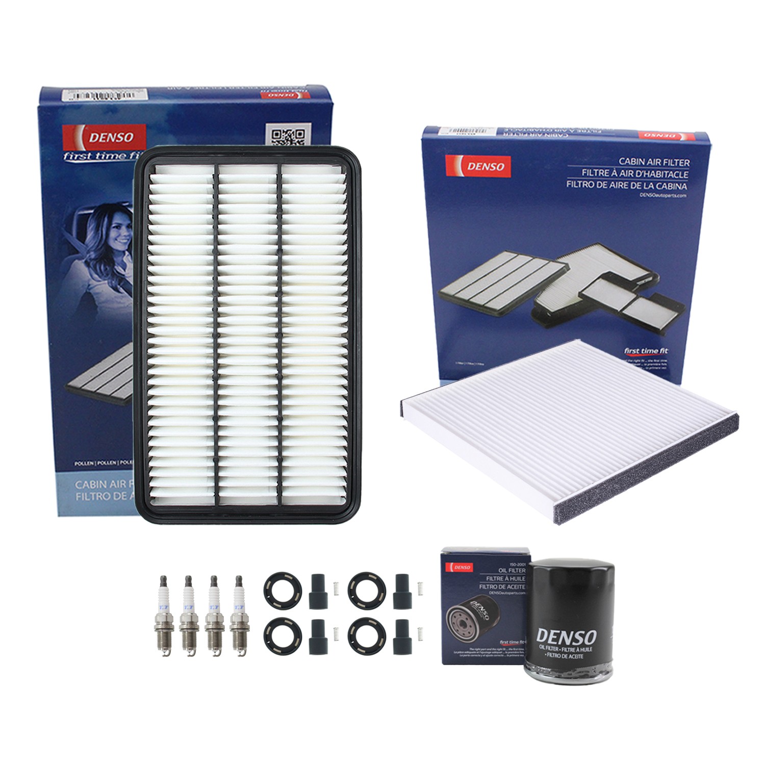 Denso Tune Up Kit 4 Spark Plugs  Boots Kit for Toyota Solara SE 2.4L L4 2AZ-FE