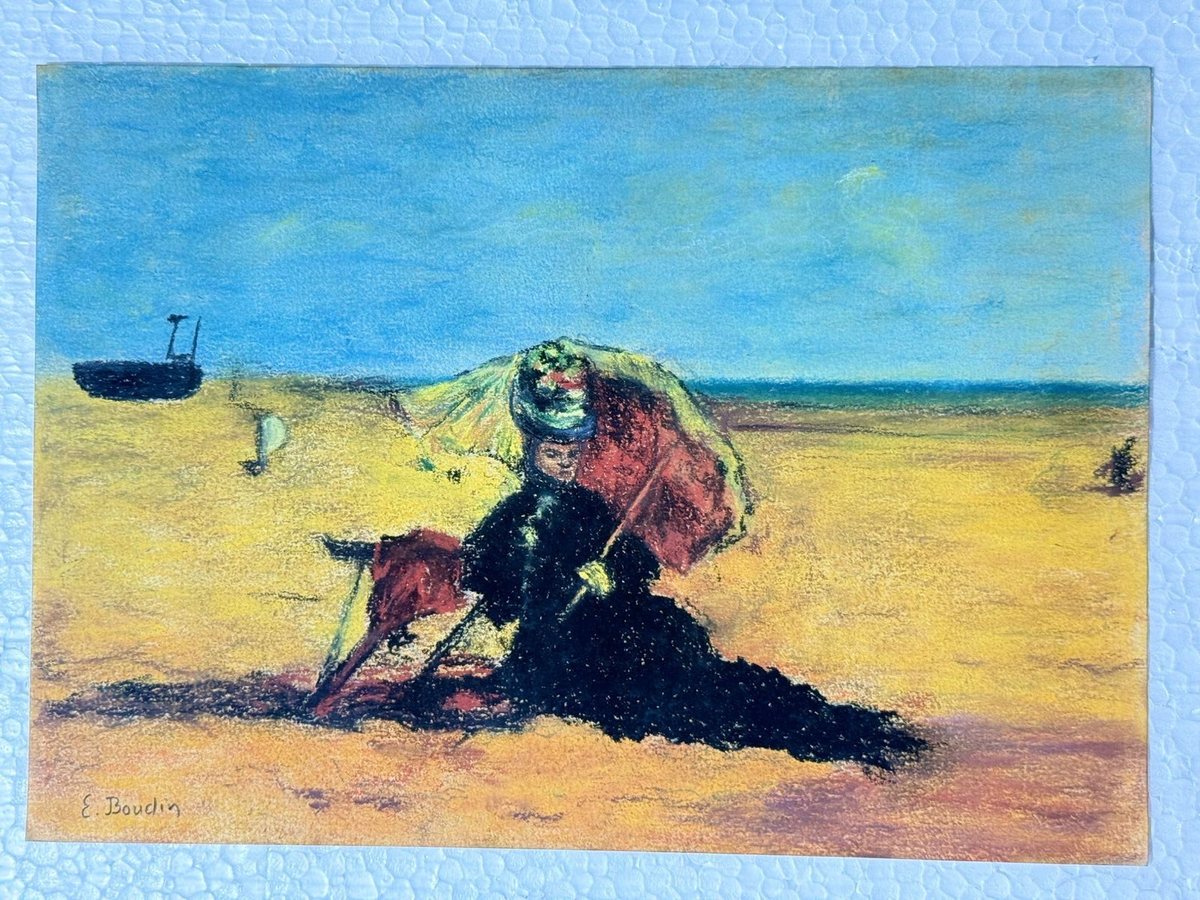 絵画 Eugene Boudin Eugene Boudin (Handmade) Drawing on antique paper Signed and
