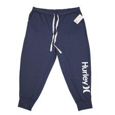 Hurley Pants Mens 2XL Navy Blue Joggers Sweatpants Soft Cozy Logo Drawstring